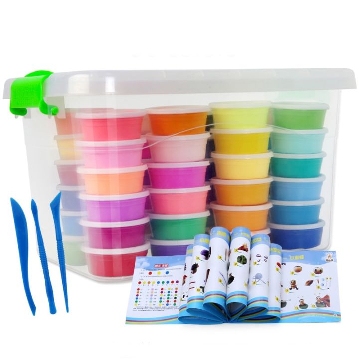 ดินเหนียว24-36สีสำหรับบ้านเด็กแป้งของเล่นของเล่นเด็กโคลนพ่อแม่แห้งดินน้ำมันสำหรับเด็ก