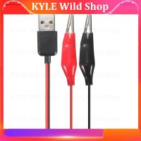 KYLE Wild Shop Alligator Test Clips Clamp to USB Male Connector Power Supply Adapter Wire 60cm Cable Red and Black