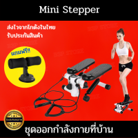 Mini Stepper เครื่องออกกำลังกายแบบก้าวเหยียบ เครื่องบริหารต้นขา มาพร้อมสายแรงต้าน การออกกำลังกายในร่ม เครื่องออกกำลังกาย