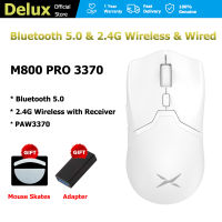 Delux M800 PRO อุ้งเท้า3370เมาส์เล่นเกมบลูทูธ DPI 19000 RGB เมาส์ไร้สายสำหรับเล่นเกมชาร์จน้ำหนักเบา Gamingmouse เมาส์สำหรับเล่นเกมแบบมีสายเมาส์a