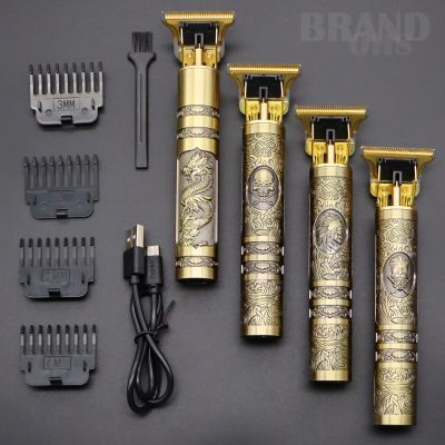 USB Vintage T9 0MM Carving Professional Hair Trimmer Beard For Man Electric Cordless Hair Cutting Machine Barber Clipper Lighter