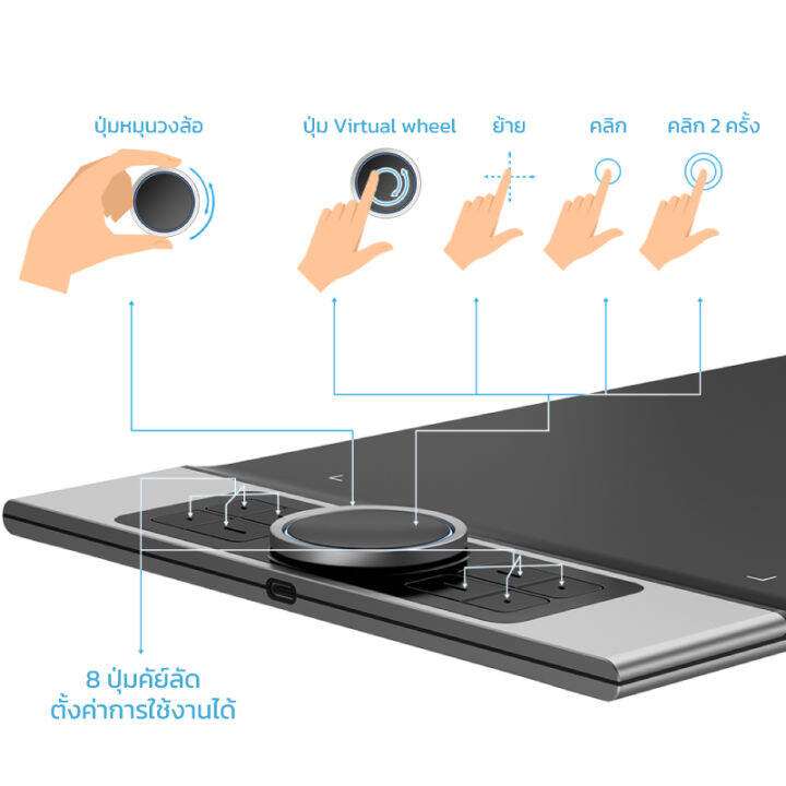 xppen-deco-pro-m-เม้าส์ปากกา-ระดับมืออาชีพ-แรงกด-8192-ระดับ-ใช้งานได้ทั้ง-windows-mac-และ-android-รับประกันศูนย์ไทย-2-ปี-สำหรับงานวาดภาพในคอมพิวเตอร์-วาด