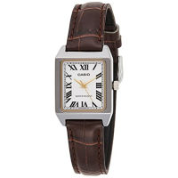 Casio LTP-V007L-7B2 Womens Rectangular Leather Strap White Roman Dial Dress Watch