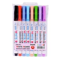 1Set 8 Color Whiteboard Marker Dry Erase Fine Point Pen