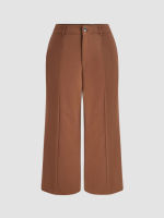 Cider Solid Wide Leg Trousers Curve &amp; Plus