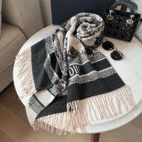 Women Winter Scaves European Brand Big Shawl 65-180cm Wool Autumn Plaid Color Matching Pink Wool Stole Tassel Blanket Scarf