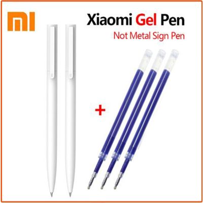 【lz】☞卐❍  Original xiaomi caneta escrita suave luz mijia pressione a substituição do núcleo recarga azul vermelho preto 0.5mm negócios rolo bola caneta