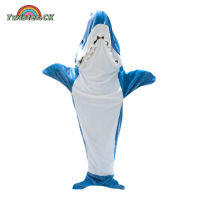 Twister.CK Shark Sleeping Bag Flannel Shark Blanket Wearable Cute Animal Tail Hoodie Home Office Multi-use Nap For Children Adult