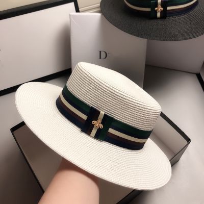 [hot]Beach Hat Man Woman Sun Hat White Black Bee Brand Designer Summer Straw Fashion Hat Travel Shooting Accessories