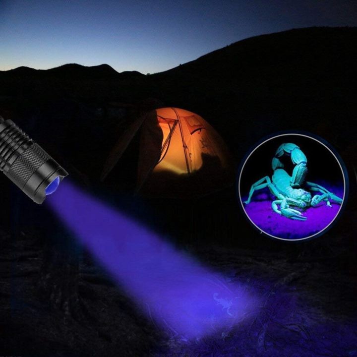 led-uv-flashlight-ไฟฉายตรวจธนบัตรปลอมแบงค์ปลอม-ไฟฉายแบล๊คไลท์-ไฟฉายยูวี-uv-ไฟฉายแสงสีม่วง-purple-light