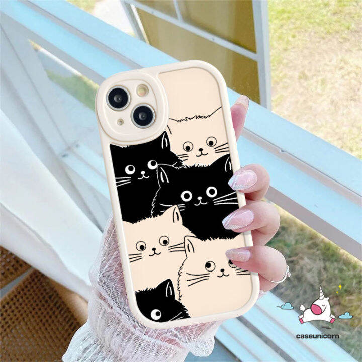 เคสมือถือลายแมวการ์ตูนน่ารักใช้ได้กับ-iphone-11-14-12-13-pro-max-7plus-xr-6s-7-8-plus-x-xs-max-se-2020ฝาครอบด้านหลังเนื้อนิ่ม-tpu-ตลก