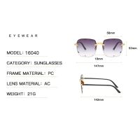 New Sunglasses For ashion Rimless Beach Gradient Sunglass Original Lady R nded Shades UV400 Eyeglasses