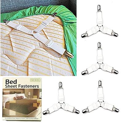สินค้าใหม่ สายรัดผ้าปูที่นอน ตึงเปรี๊ยะ สายรัดมุมเตียงนอน (1 กล่อง มี 4 เส้น) ยางรัดมุมเตียงนอนให้ตึง Bed Sheet Fasteners (สีขาว) พร้อมจัดส่ง