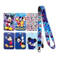 【LZ】mm8463327le8826 Disney Mickey Minnie Mouse Kids ID Business Badge Card Case Frame ABS Employee Case Cover Student Lanyard Name Card Holder