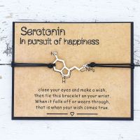 【CW】 Serotonin Wish Bracelet 5-HT Hormone Molecules DNA Bracelet Mental Health Bracelet Nurse Jewelry for Women Men Friendship Gift