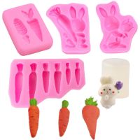 【lz】✖  3d coelho de páscoa molde de silicone bonito coelho modelo cenoura fondant bolo molde de biscoito para feliz primavera festa de páscoa decoração do bolo ferramentas