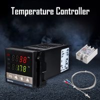 Temperature Controller 0 to 1300 Degree REX-C 100 Intelligent 110 to 240V +1 Meter Probe +40A Solid State Relay 4.5mm Sensor Dia