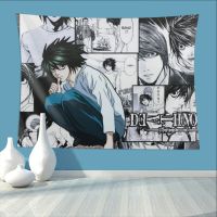 【YF】 Lawliet Home Tapestry Death Note Yagami Light Reasoning Comics Background Hanging Covering Wall Arts Decor Aesthetic Beach Mat