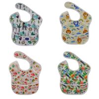 1 Baby Stuff Waterproof Cute Baby Feeding Bib Washable Baby Apron Reusable Baby Clothes New Born With Pocket 6 to 24 months Aprons