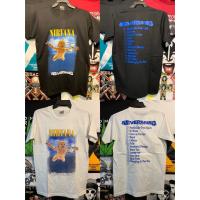 เสื้อวงร็อค NIRVANA ใส่ได้ทั้งชายและหญิง แขนสั้นสีดำ เสื้อเท่ๆ band t-shirt เสื้อยืดแฟชั่นวินเทจ90