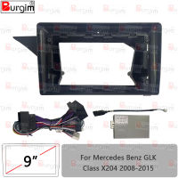 รถวิทยุ Fascias สำหรับ Benz GLK Class X204 2008-2015 9นิ้ว2DIN สเตอริโอแผงสายไฟสายไฟ Canbus ถอดรหัส