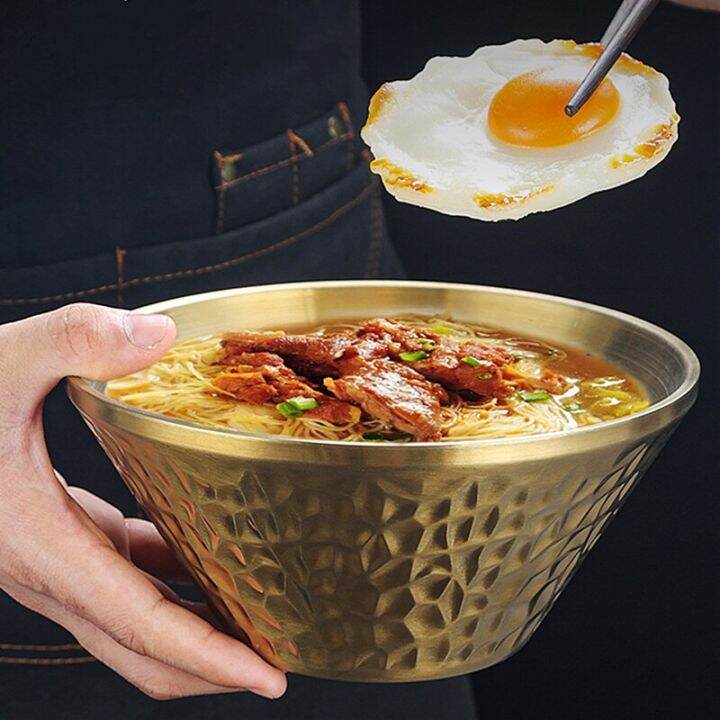 Stainless Steel Double Layer Ramen Noodle Bowl Korean Fruit Salad