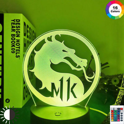 Console Game Mortal Kombat 11 Logo Kids Night Light Led Touch Sensor Color Changing Nightlight for Child Bedroom Decor Lamp Gift
