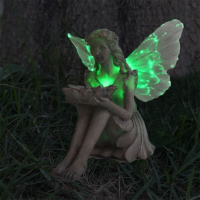 Solar Lamp Outdoor Decoration Resin Angel Character Sculpture Villa Lawn Garden Gardening Decoration Waterproof Solar Lights