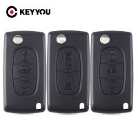 KEYYOU 10pcs 2/3 ปุ่มกุญแจรถสำหรับ Peugeot 207 307 308 407 607 807 สำหรับ Citroen C2 C3 c4 C5 C6 Flip Car Key SHELL-kjhkhjlk