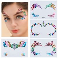 Party Colored Shiny 3D Crystal Face Stickers Decorations Music Festival Acrylic Drill Stickers Fashion Temporary Tattoo Stickers Stickers