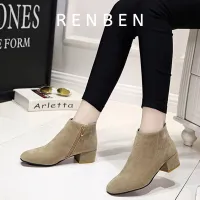 [BR European and American new British Martin boots round toe thick with simple and versatile,RENBEN boots Martin British style of European and American, boots round head thickness minimalist style and use occasion variety,]