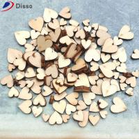 DISSO 100PCS น่ารัก การตกแต่ง DIY หัวใจรักไม้ ตกแต่งงานแต่งงาน อุปกรณ์งานฝีมือ กระจายตาราง