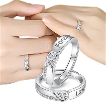 Gullei Customized Engraved Couple Engagement Rings Set for Two Sterling  Silver
