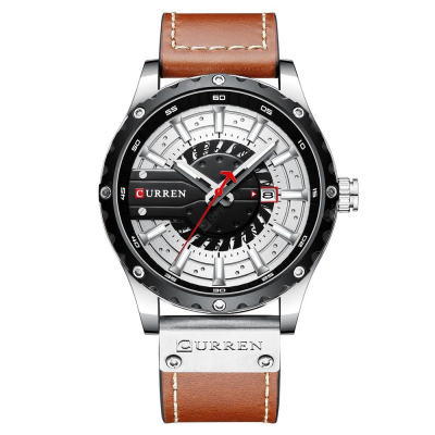 [แท้ ส่งจากไทย!] CURREN 8374 นาฬิกาข้อมือสุดหรู สายหนังแท้ พร้อมกล่องอนาล็อก Quartz คุณภาพเยี่ยมยอด