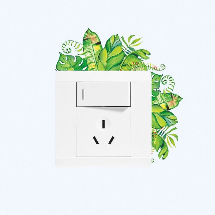 24-home-accessories-creative-green-plant-switch-สติ๊กเกอร์ติดผนังซ็อกเก็ตตกแต่ง-kawaii-สติ๊กเกอร์ติดผนังสติ๊กเกอร์สำหรับเฟอร์นิเจอร์ตกแต่งบ้าน