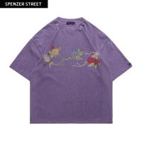 Spenzer.street | ?Flower tee  เสื้อโอเวอร์ไซส์ เสื้อผ้าสตรีท เสื้ออปป้า เกาหลี เสื้อy2k ทราวิส 2pac ฮิต 2022  มาใหม่