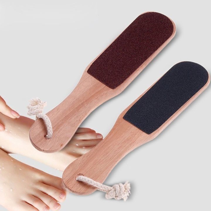 Pedicure Tools For Dead Skin Callus Remover Double Sided Wooden Scrubber