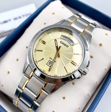 Casio นาฬิกาข้อมือผู้ชาย รุ่น MTP-1381G-9A สายแสตนเลส หน้าปัดสีทอง กันน้ำ  50 m. ของแท้ รับประกันสินค้า 1 ปี | Lazada.co.th