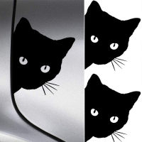 รถแมวดำ Peeking สติกเกอร์ตลกไวนิลรูปลอกสติกเกอร์รถสติ๊กเกอร์ตกแต่ง 15*12 ซม. 1/2 ชิ้น-so6