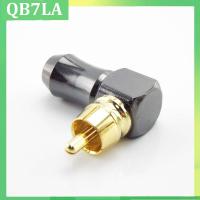 RCA Male Plug Connector  Audio Adapter Connectors Gold Plated Terminal for 6.2mm Speaker Cable L Type QB7LA