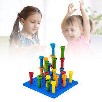 Peg Board Set Toys 6 Holes 5 Colors Educational Fun Plastic Material Rounded Corners Stacking P