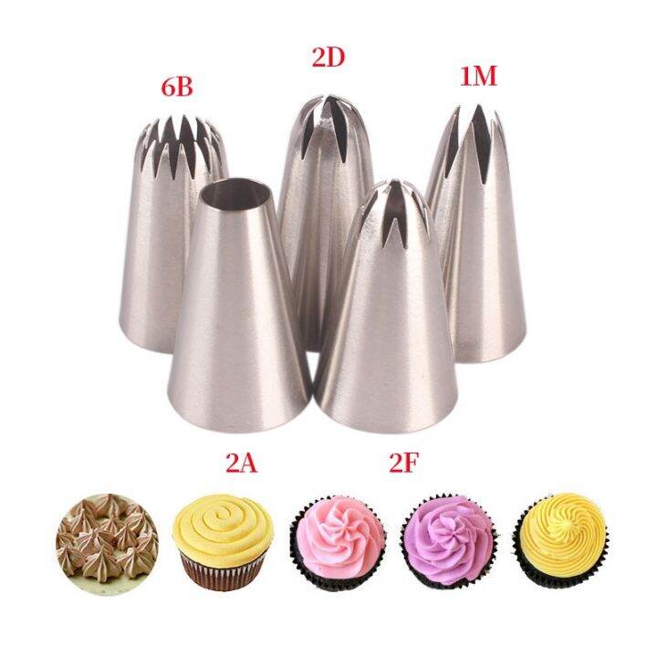 5pcs-large-metal-cake-cream-decoration-tips-set-pastry-tools-stainless-steel-piping-icing-nozzle-cupcake-head-dessert-decorators