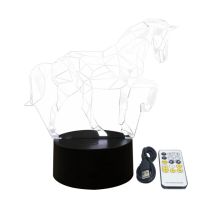 7 Colour Changing Kids Desk Bedside Touch Button Bar Gift Corridor LED Visual Night Light USB Cable Baby Sleeping 3D Horse Lamp