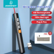 DoomHot Bút Bấm Thuyết Trình Không Dây Bút Xoay Trang Bút Chỉ Laser Bút