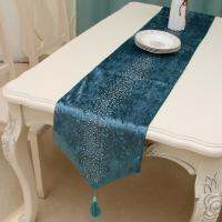 Velvet Hotel Long Table Runner Cloth Wedding Feast Desk Flag Bed Tailstock