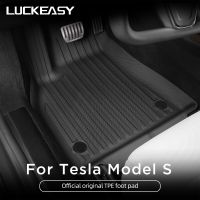 For Tesla Model S Foot Pad 2019-2023 TPE Fully Coverage Waterproof Non-Slip Floor Carpet Liner Luggage Trunk Mat Car Accessories