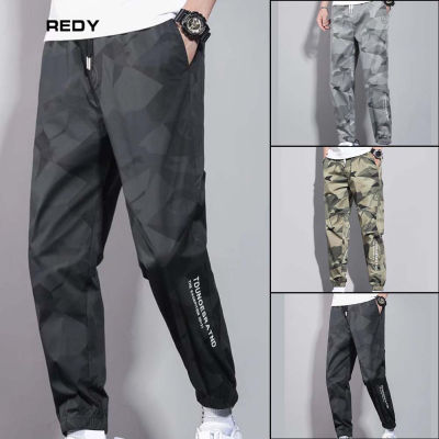 กางเกงฮาเร็มทรงสกินนี่ลายพราง REDY สำหรับผู้ชายระบายอากาศที่สะดวกสบายกางเกงขายาวสำหรับในร่มกลางแจ้ง