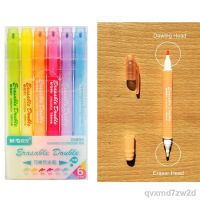 6 สี ปากกาhighlight Erasable double 25804