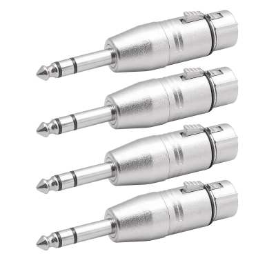 4 Pack XLR Female To 6.35mm Adapter Balanced Female XLR To 6.35mm Male Microphone Adapter Easy Install Easy To Use