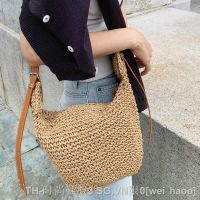 hot【DT】❄✿  New U-shaped Tote Raffia Dumpling Shaped Leather Woven Crossbody Handbags Designer Beach for